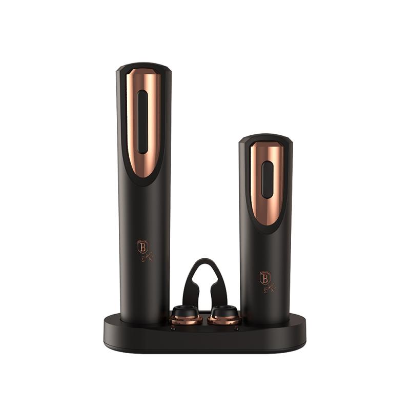 Berlingerhaus Vývrtka elektrická + vakuová pumpa na víno Black Rose Collection