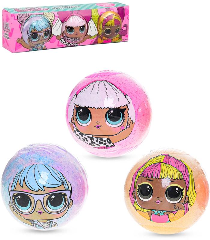 Bomby vonící šumivé LOL Surprise do koupele set 3ks do vany
