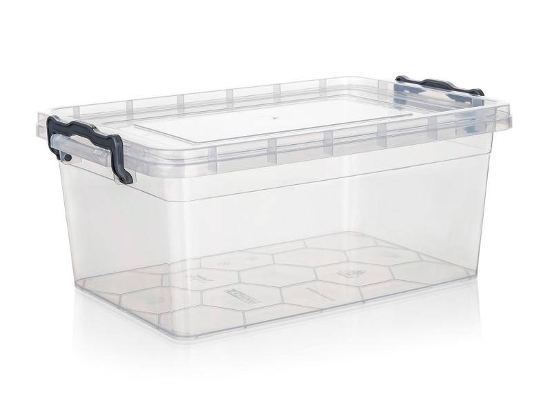BRILANZ Box úložný GEMA 9l, 36,5x24,5x15,5cm, víko, klip, PH ŠE/TRA