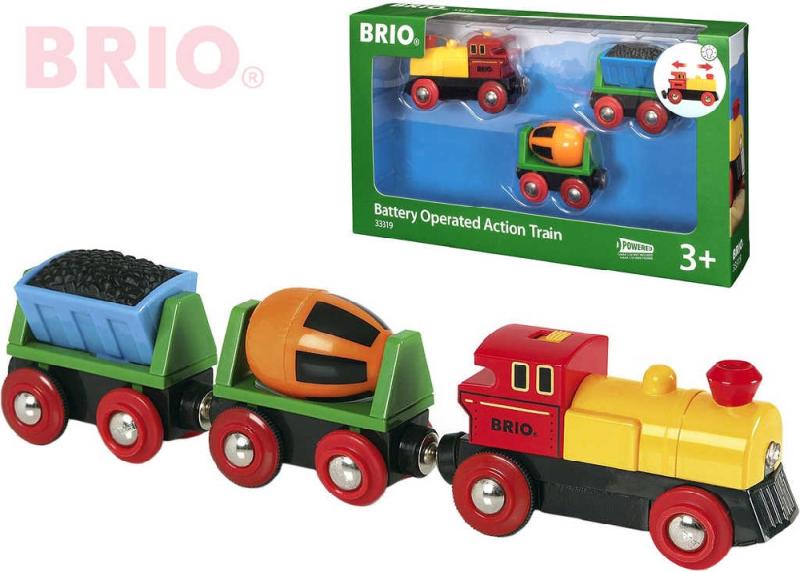 Brio Mašinka elektrická set se 2 vagónky na baterie k vláčkodráze 33319 Světlo
