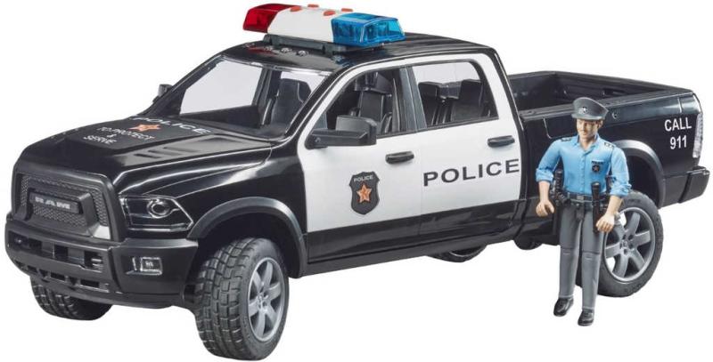 Bruder 02505 Auto policie Dodge RAM 2500 s figurkou na baterie Světlo Zvuk