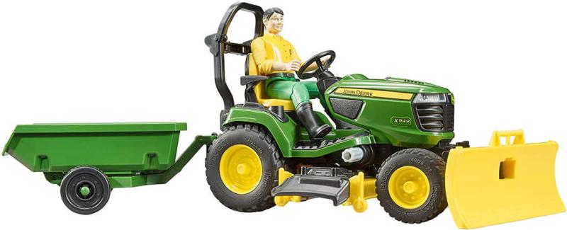 Bruder 62104 Malotraktor John Deere X949 set s vlečkou a figurkou s doplňky