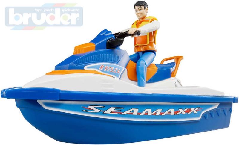 Bruder 63150 Set vodní skútr člun motorový s figurkou 1:16 plast