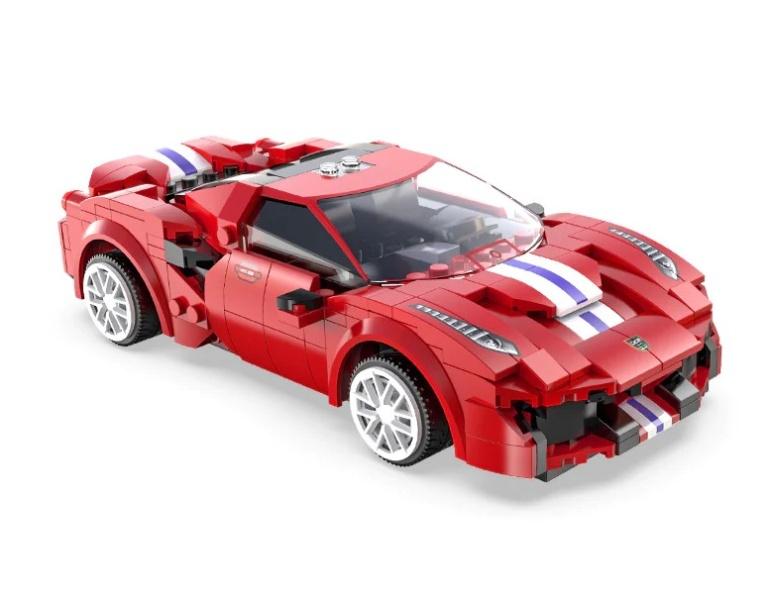 CaDA RC programovateľná stavebnica športové auto Red Race Car 306 dielikov