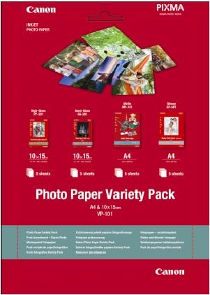Canon fotopapír Photo Paper Variety Pack A4 10x15 (PP SG MP GP) po 5