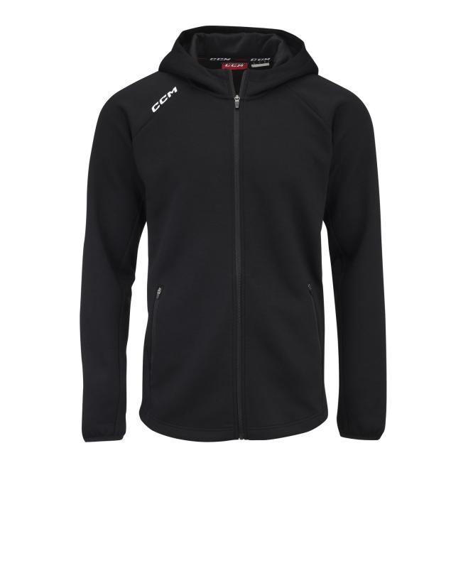 Levně CCM Mikina Locker Room Full Zip Hoodie 2022 JR - Junior, L, černá