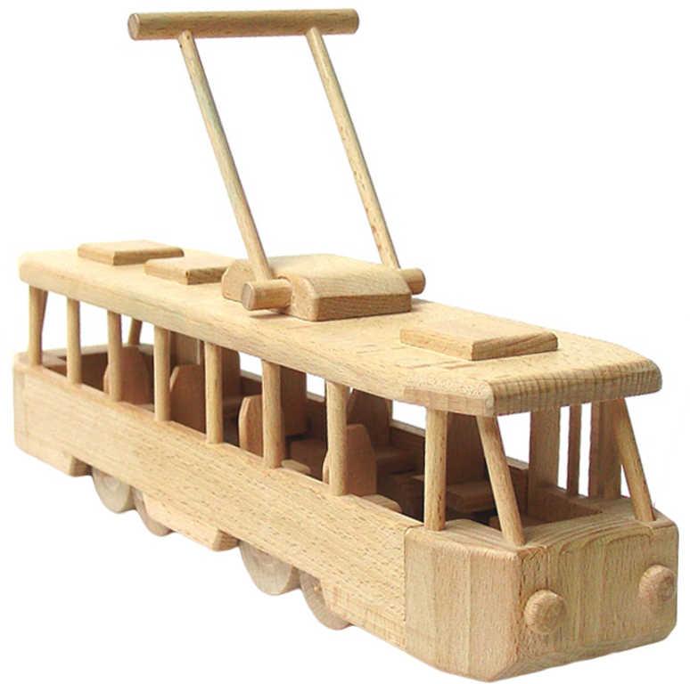 Ceeda DŘEVO Tramvaj moderní dopravní prostředky MHD (dřevěná hračka)