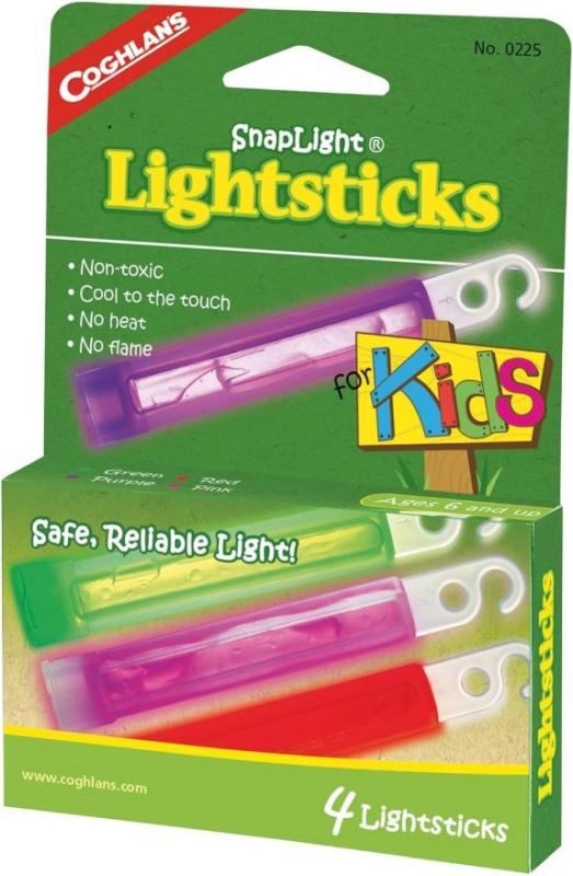 Coghlans sada chemických světel Mini Lightstick Kids 4 Pack