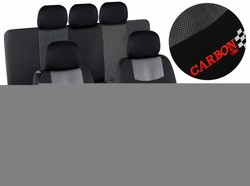 Compass Potahy sedadel sada 9ks CARBON DARK černé AIRBAG