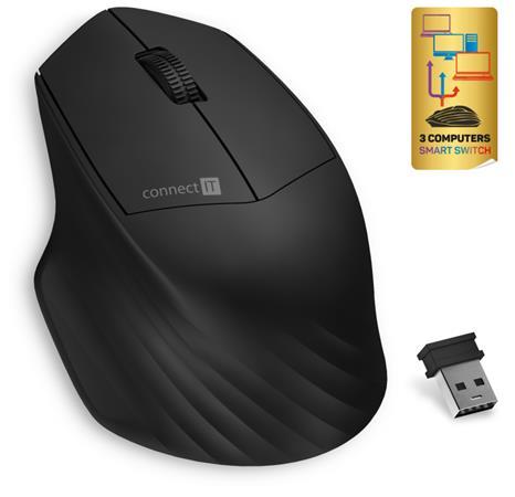 CONNECT IT Triple SmartSwitch bezdrátová myš, 2.4 GHz BT, ČERNÁ