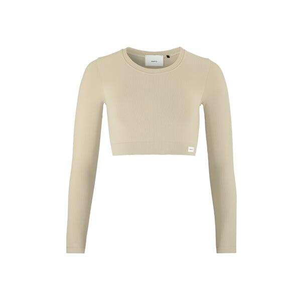 Craft Collective Rib Cropped LS W 1916014 dámský top - hnědá (608000)