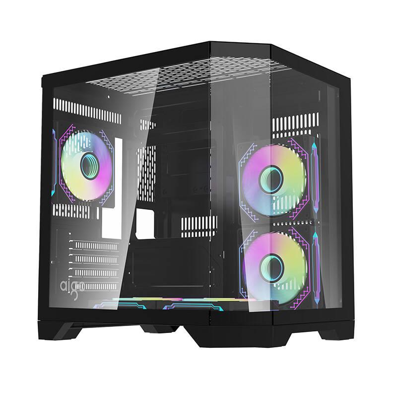 Darkflash Počítačová skříň Darflash FT350 + 5 ventilátorů aRGB (černá)