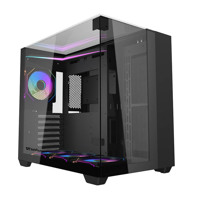 Darkflash Počítačová skříň TH285 se 4 ventilátory (černá)