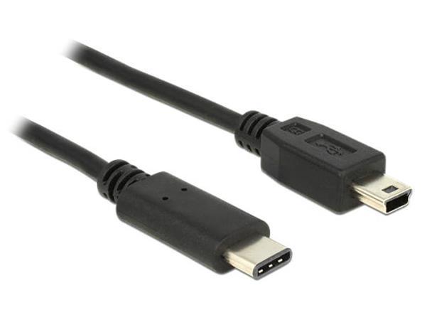 Delock Kabel USB Type-C™ 2.0 samec USB 2.0 typ Mini-B samec 0,5 m černý