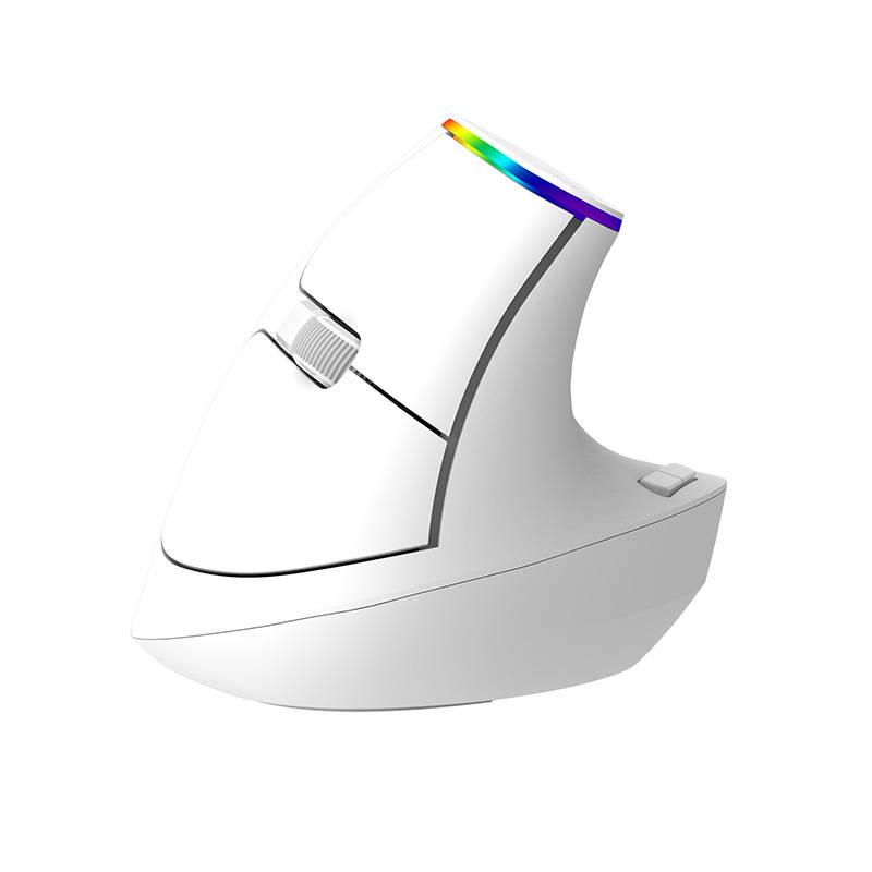 Delux Bezdrátová vertikální myš M618C 2,4G 1600DPI RGB (bílá)