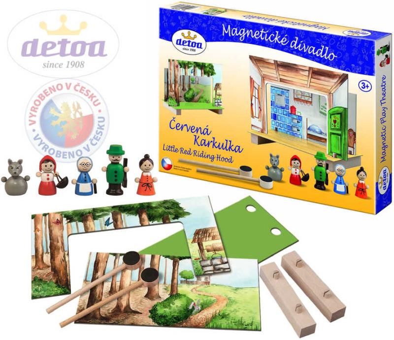 Detoa Divadlo magnetické Červená Karkulka (dřevěná hračka)