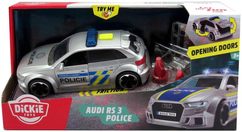 Dickie Auto Audi RS4 česká policie ČR na setrvačník na baterie Světlo Zvuk