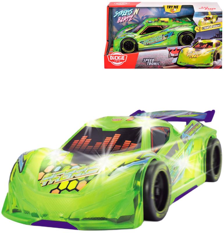 Dickie Auto Speed Tronic závodní zelené na setrvačník na baterie Světlo Zvuk
