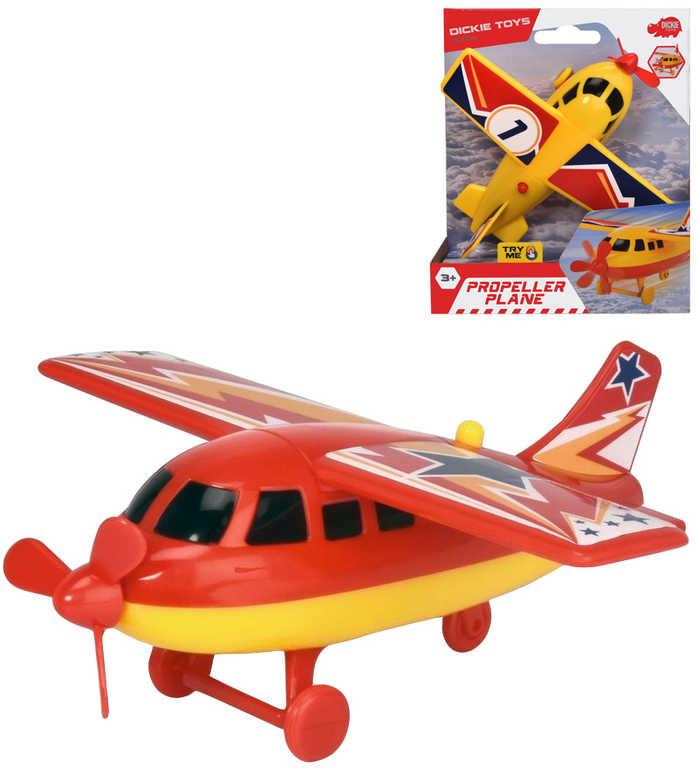 Dickie Letadlo vrtulové 14cm funkční vrtule na baterie 2 druhy plast