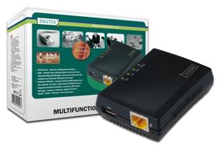 DIGITUS 1-Port. USB 2.0 - Multifunkční Síťový server