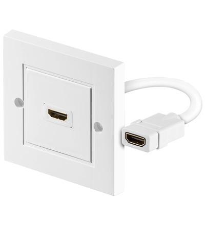 PremiumCord HDMI, zásuvka v panelu, 1x HDMI A - HDMI A Female/Female, bílá
