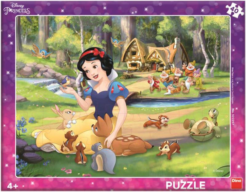 Dino Puzzle deskové 40 dílků Sněhurka a zvířátka 32x24cm skládačka
