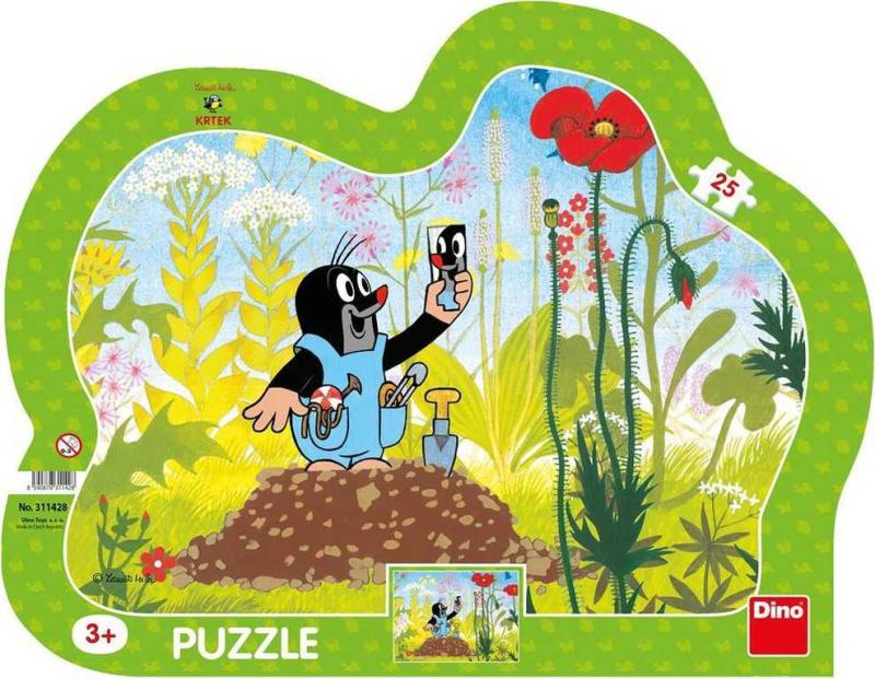 Dino Puzzle obrysové deskové 25 dílků Krtek a kalhotky (Krteček) 30x23cm