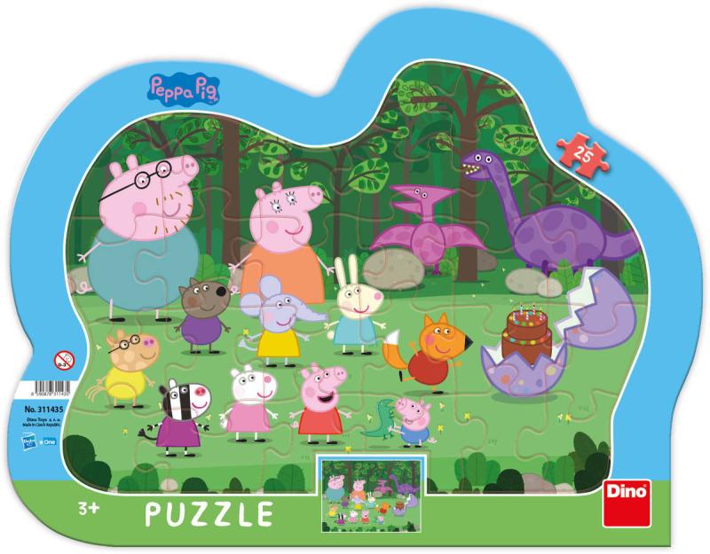 Dino Puzzle obrysové deskové 25 dílků Peppa Pig 31x23cm skládačka