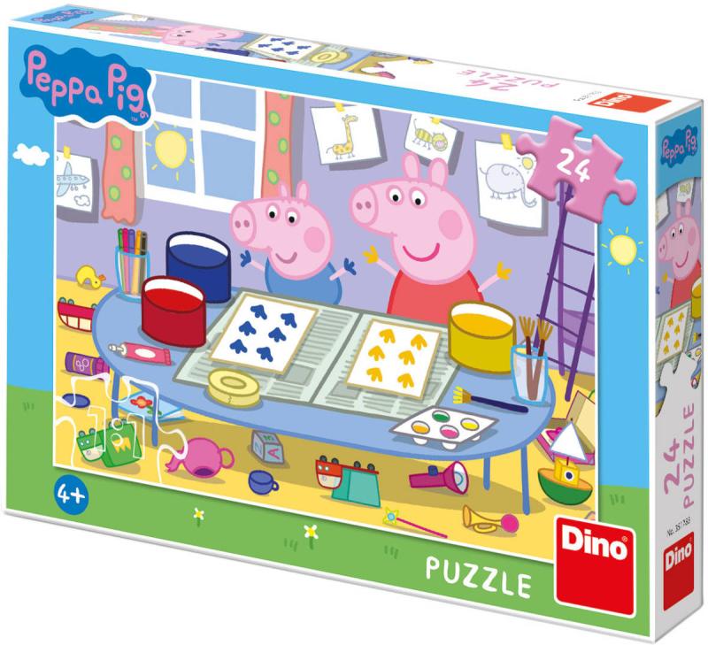 Dino Puzzle Peppa Pig Výtvarník 24 dílků 26x18cm skládačka