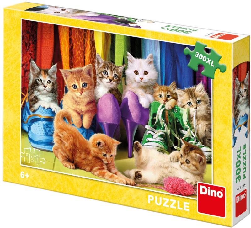 Dino Puzzle XL Barevná koťátka 300 dílků 47x33cm skládačka