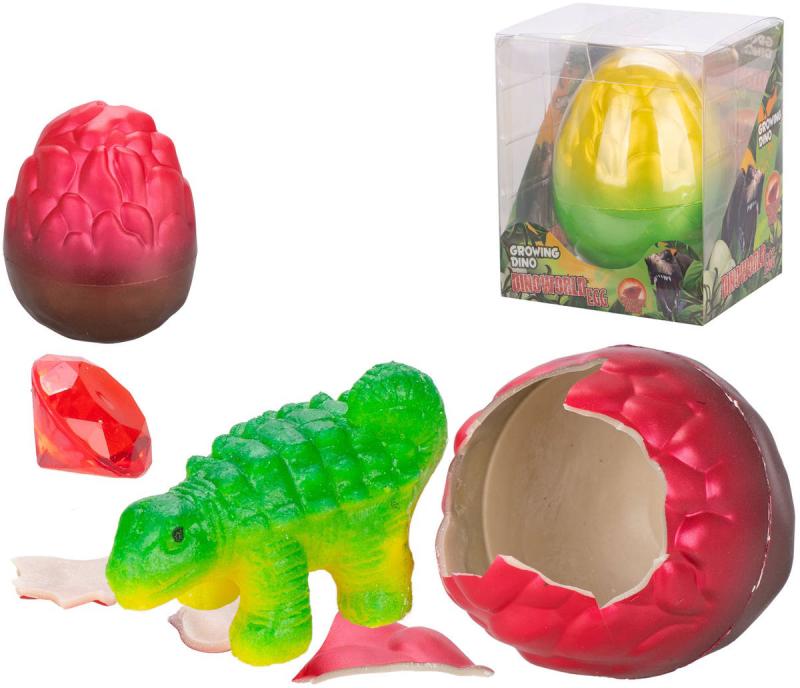 Dinosaurus ve vejci ve vodě líhnoucí a rostoucí s drahokamem 2 barvy