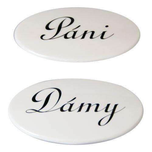 Domea Plast Štítek DÁMY + PÁNI PH BÍ sada 2díl.