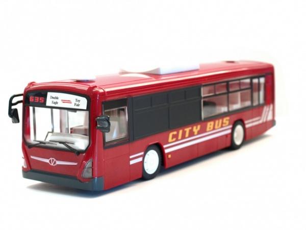 Mestský autobus s otváracími dverami 33cm červený