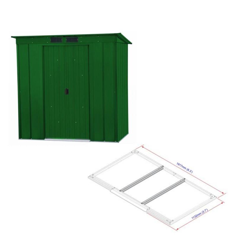 DURAMAX 50024 Pent Roof Eco Zahradní domek 2,5 m² + podlahové profily, zelený