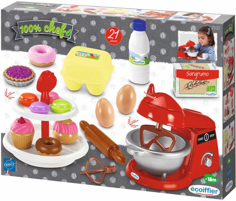 Ecoiffier Baby robot kuchyňský set s nástroji a maketami potravin plast