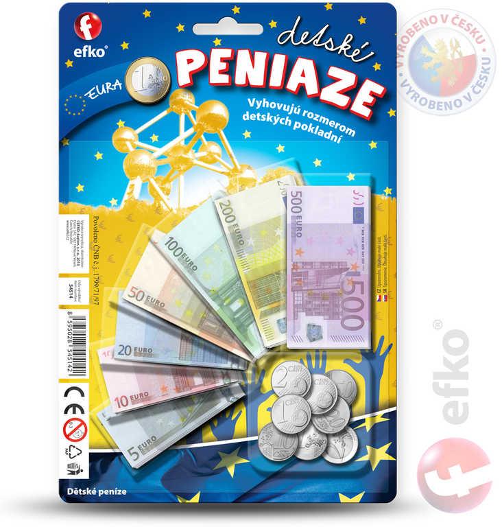 Efko Peníze dětské EURO bankovky a mince na kartě