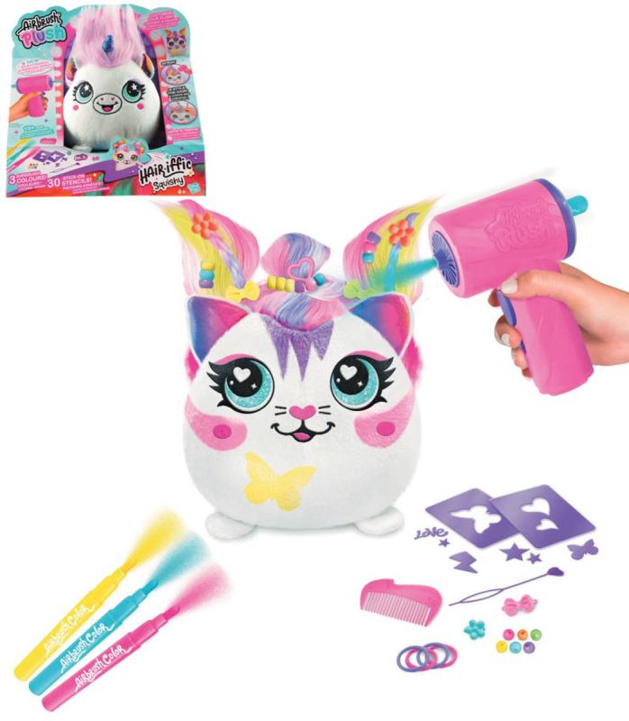 EP line Airbrush Hairiffic Squish Pal set plyšák k vybarvení na baterie 2 druhy