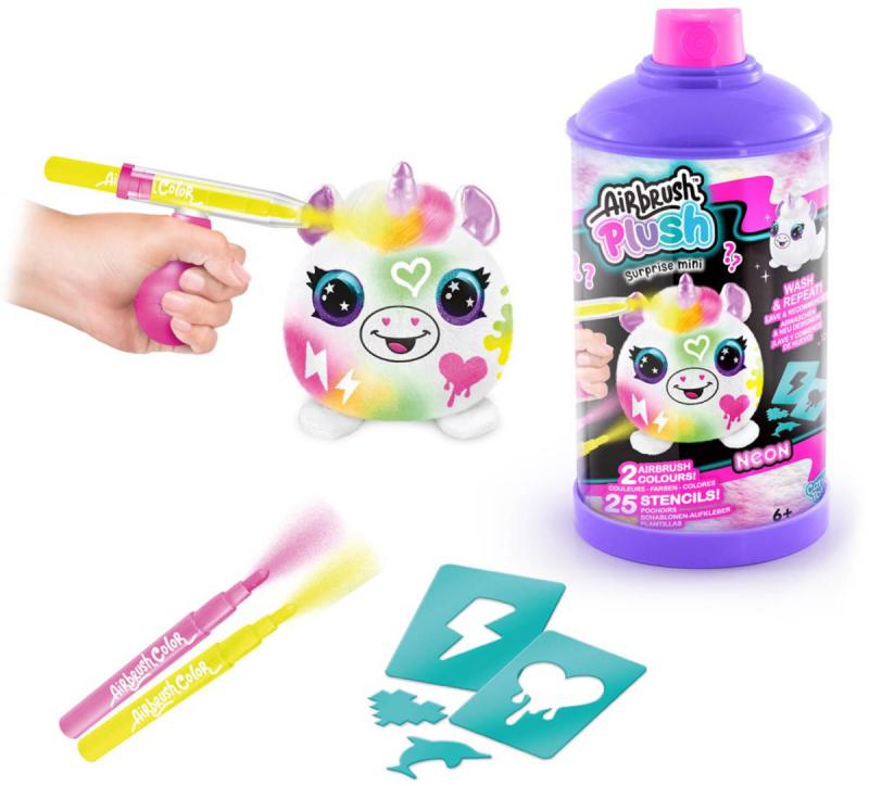 EP line Airbrush Neon Mini překvapení set plyšák k vybarvení 6 druhů