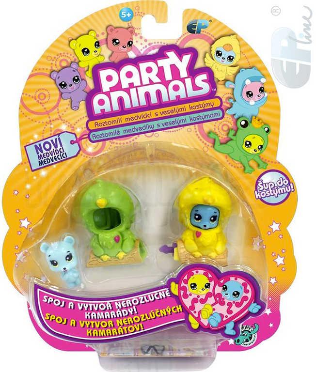 EP line Party Animals blistr set medvídek 2ks s kostýmem a doplňky různé druhy