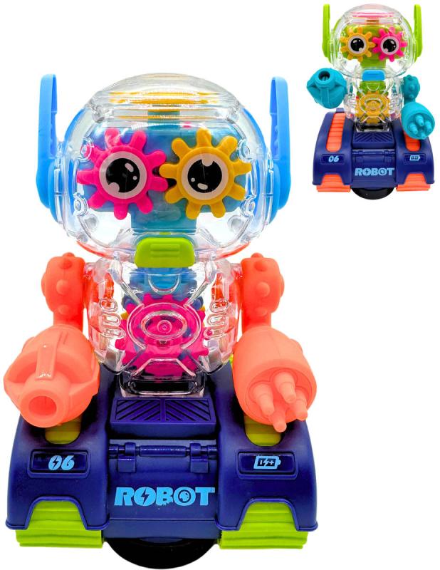 EP line Robot s ozubenými kolečky narážecí na baterie Světlo Zvuk 2 barvy