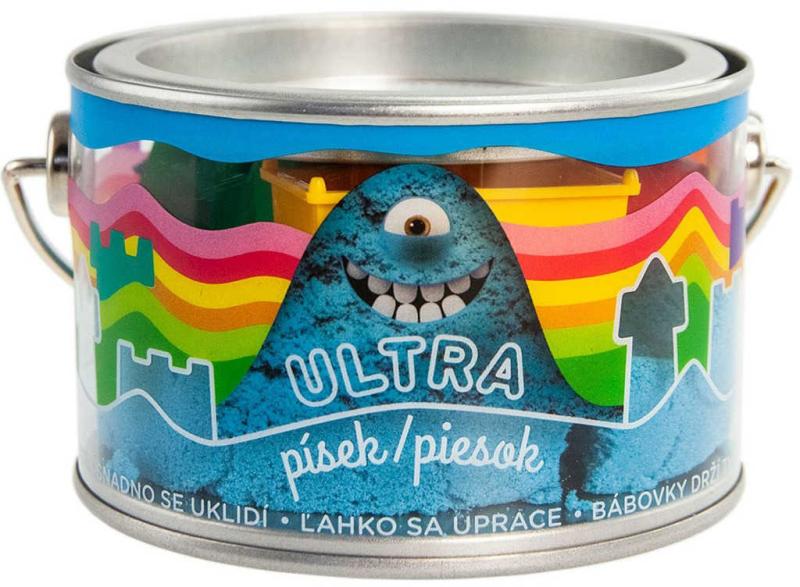 EP line Ultra písek kinetický magický 200g modrý set s formičkami v plechovce
