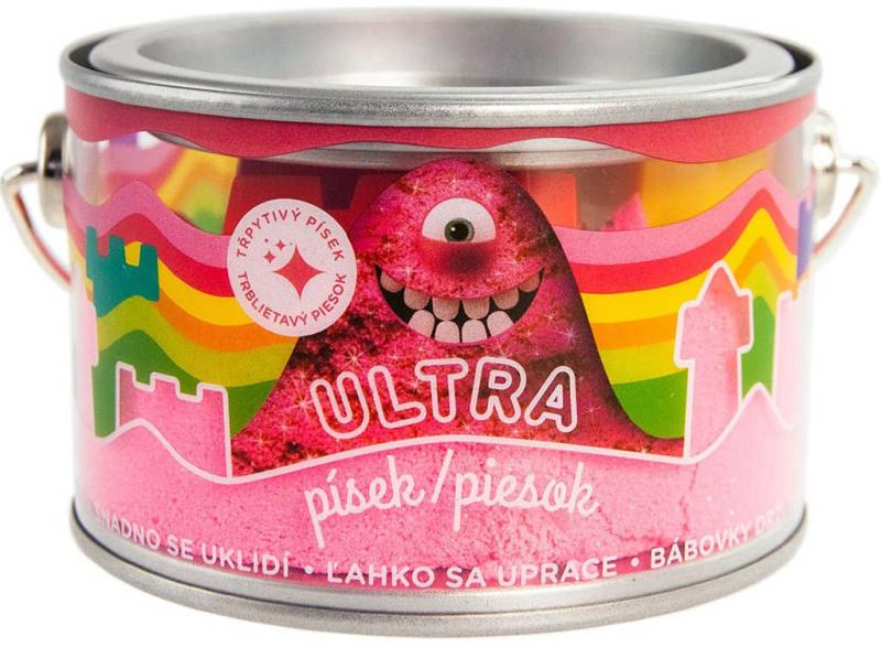 EP line Ultra písek kinetický magický 200g růžový s glitry s formičkami v plechovce