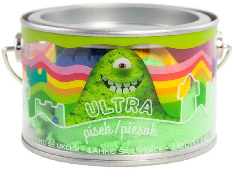 EP line Ultra písek kinetický magický 200g zelený set s formičkami v plechovce