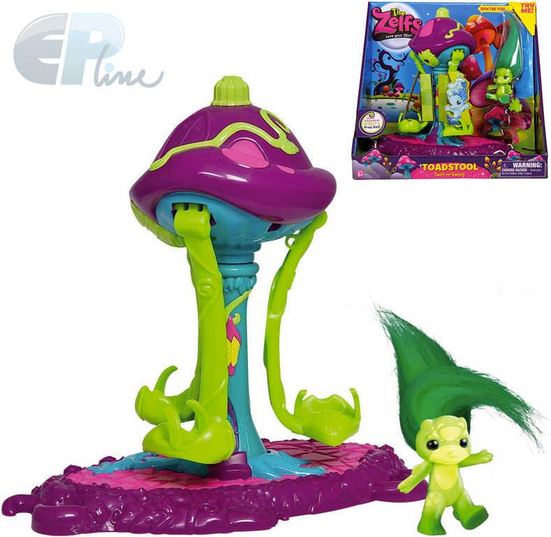 EP line Zelfs Muchomůrka kolotoč hrací set skřítek 6,5cm s doplňky plast