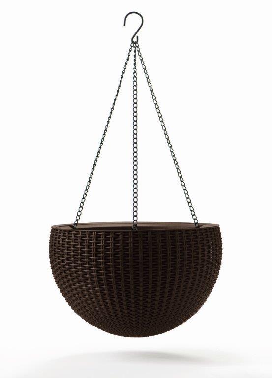Keter Květináč Hanging Sphere whiskey hnědý