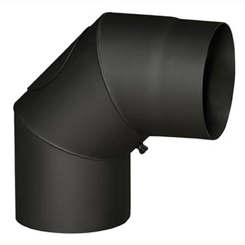 Eurometal Koleno kouřové s otv.145mm/90st.t.1,5mm ČER