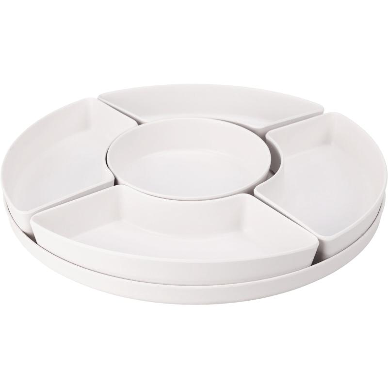 Excellent Houseware Misky servírovací s tácem sada 6 ks krémová