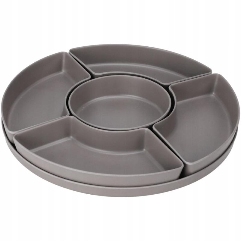 Excellent Houseware Misky servírovací s tácem sada 6 ks šedá