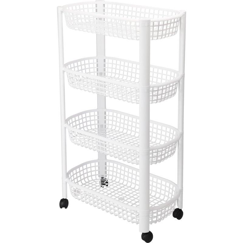 Excellent Kuchyňský vozík 4patrový 79 cm bílá