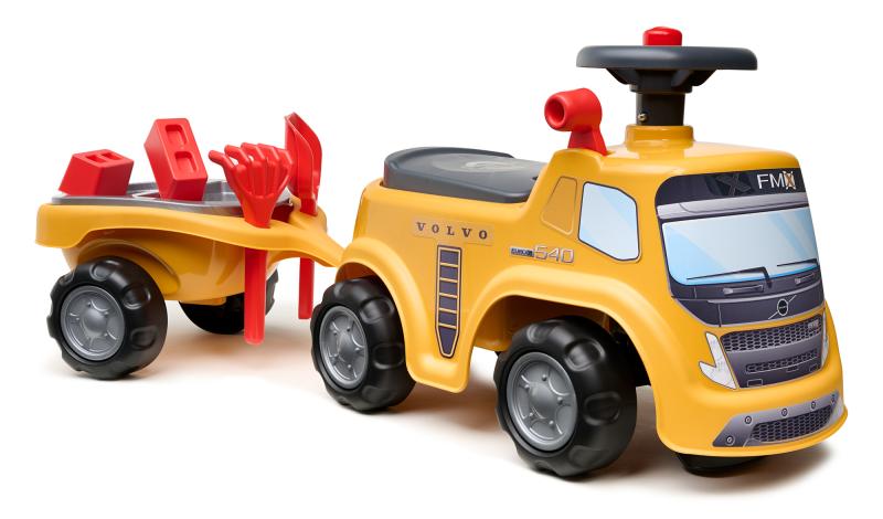 Falk Traktor volvo FMX s volantom, klaksónom a prívesom